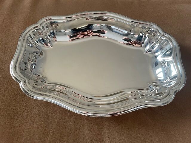 Silver metal bread basket Louis XV style