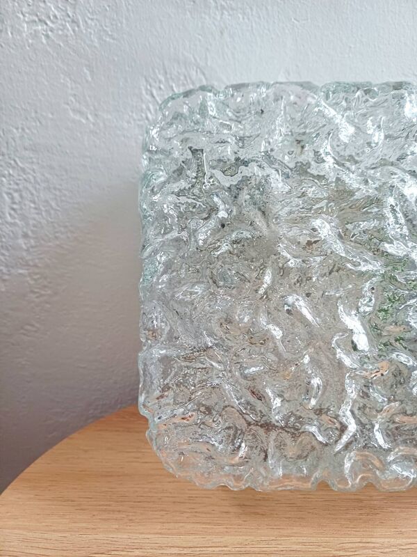Paire de plafonniers en verre sculpté Limburg A669, Allemagne des années 1970