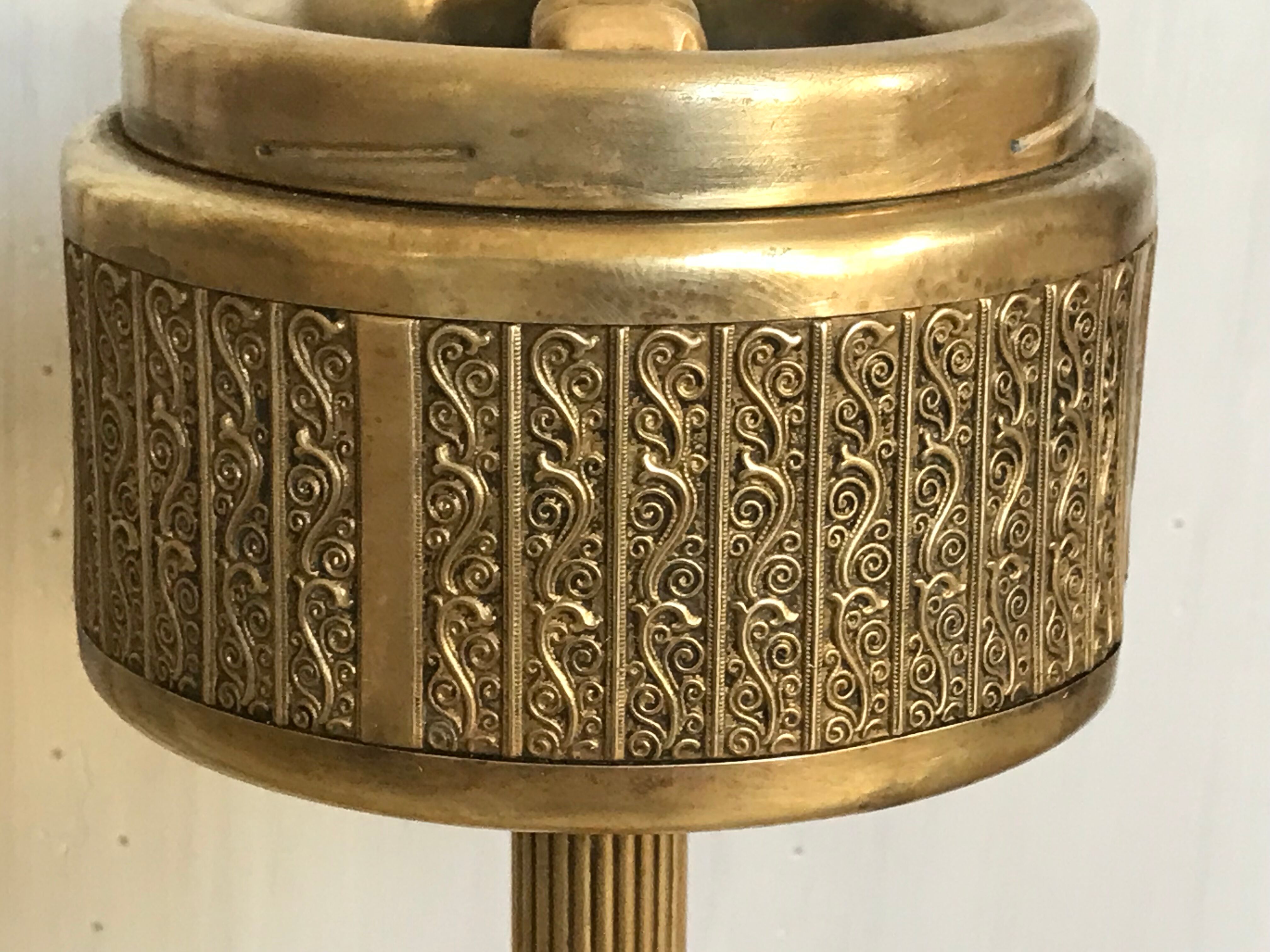 Brass standing ashtray