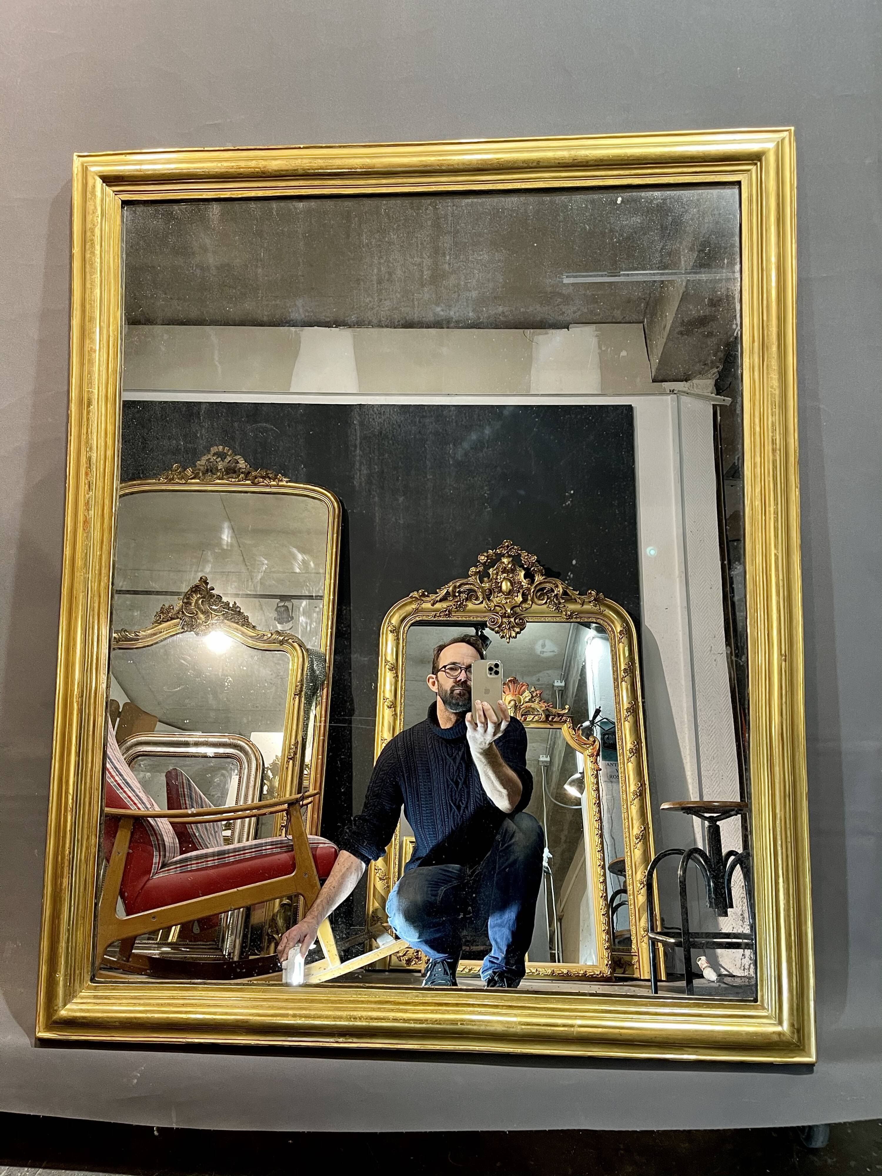 Mirror 119x98 period louis philippe 1840 gold leaf gilding
