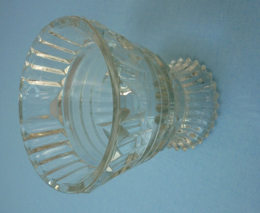 Ancient art-deco molded glass vase