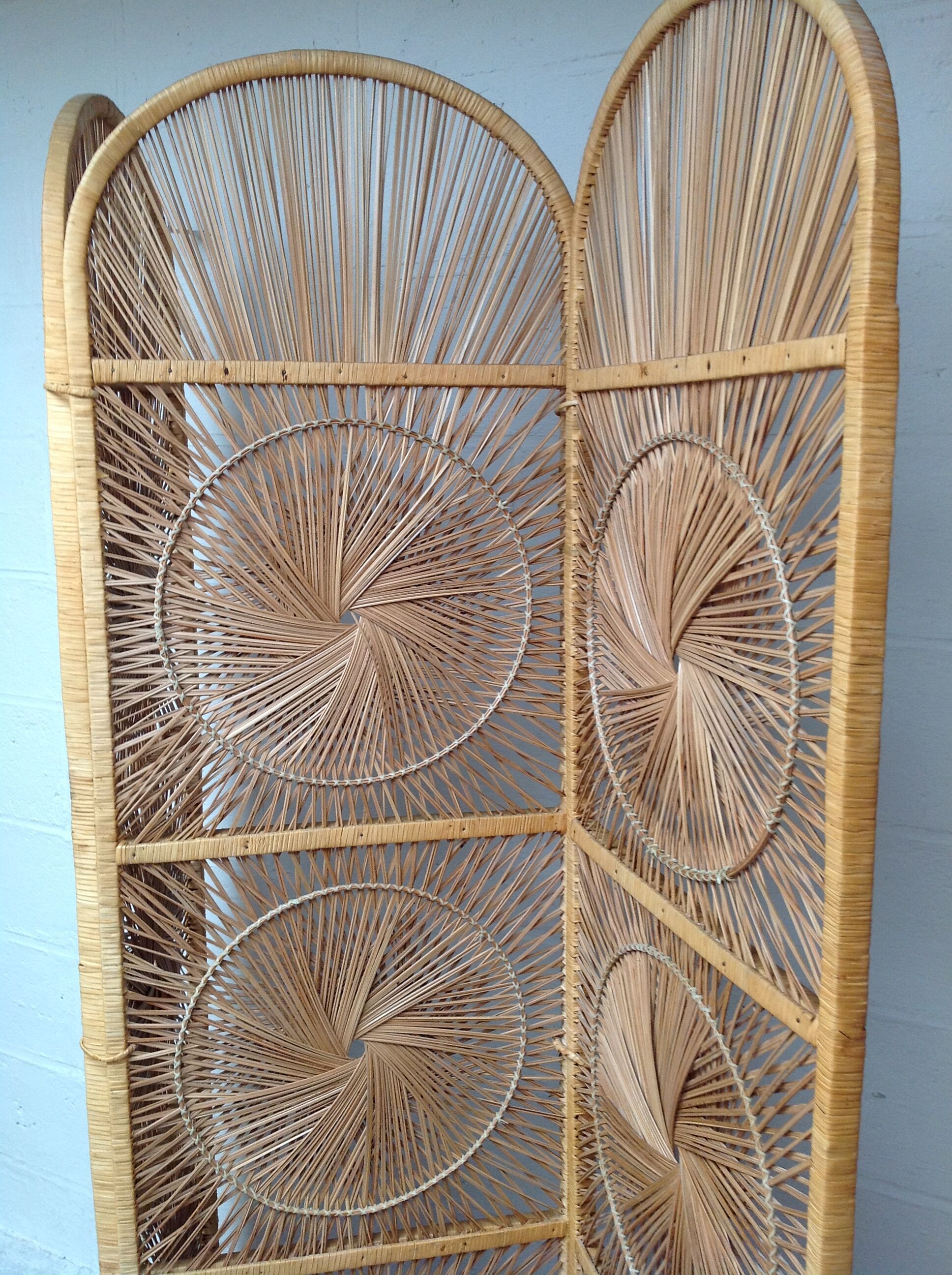 Vintage rattan screen