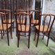 Series of 6 kohn bistro chairs curved wood and cannage
