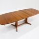 Vintage Danish oval extendable dining table solid teak 1960s