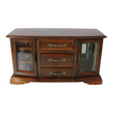 Wooden jewelry box in the shape of a dresser