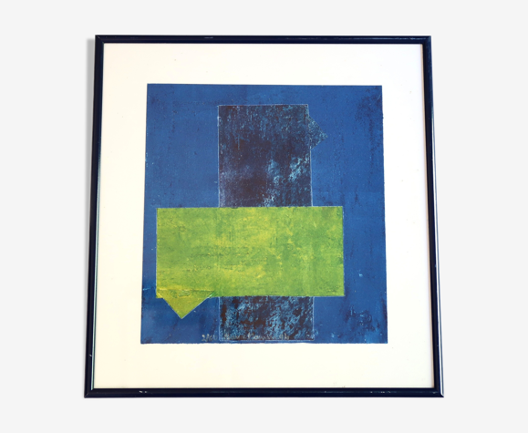 Estampe originale peinture abstraite signée Maya Memin, années 90