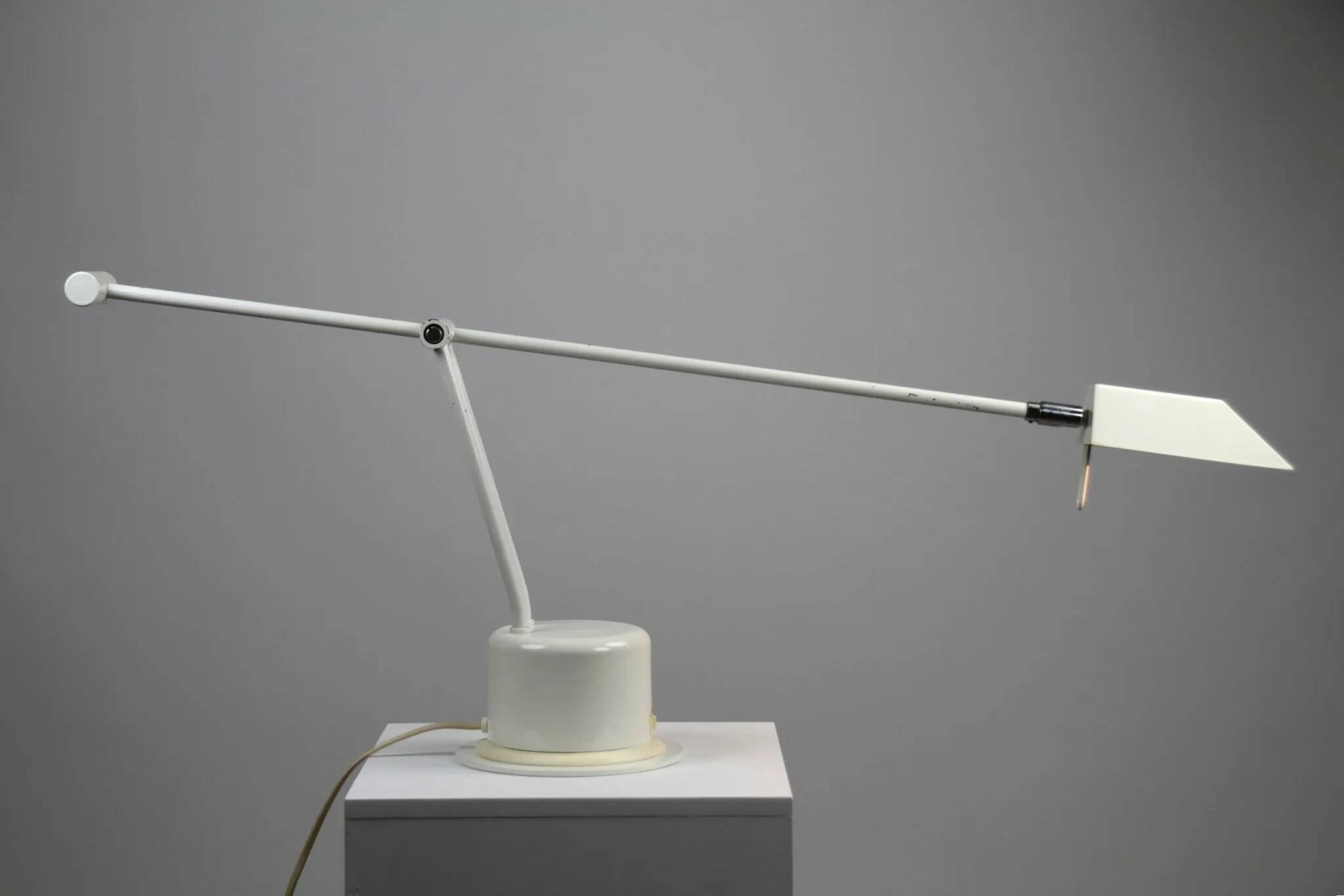 Minimalist White Adjustable Desk Lamp by Massive, Belgium — 1980s