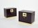 Pair of brass plum lacquer bedside tables Luciano Frigerio Italy 1970