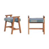 Guillerme et chambron oak mid-century stools
