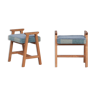 Guillerme et chambron oak mid-century stools