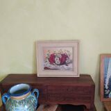 oil on panel bouquet of poppies and daisies Ernesto Valls