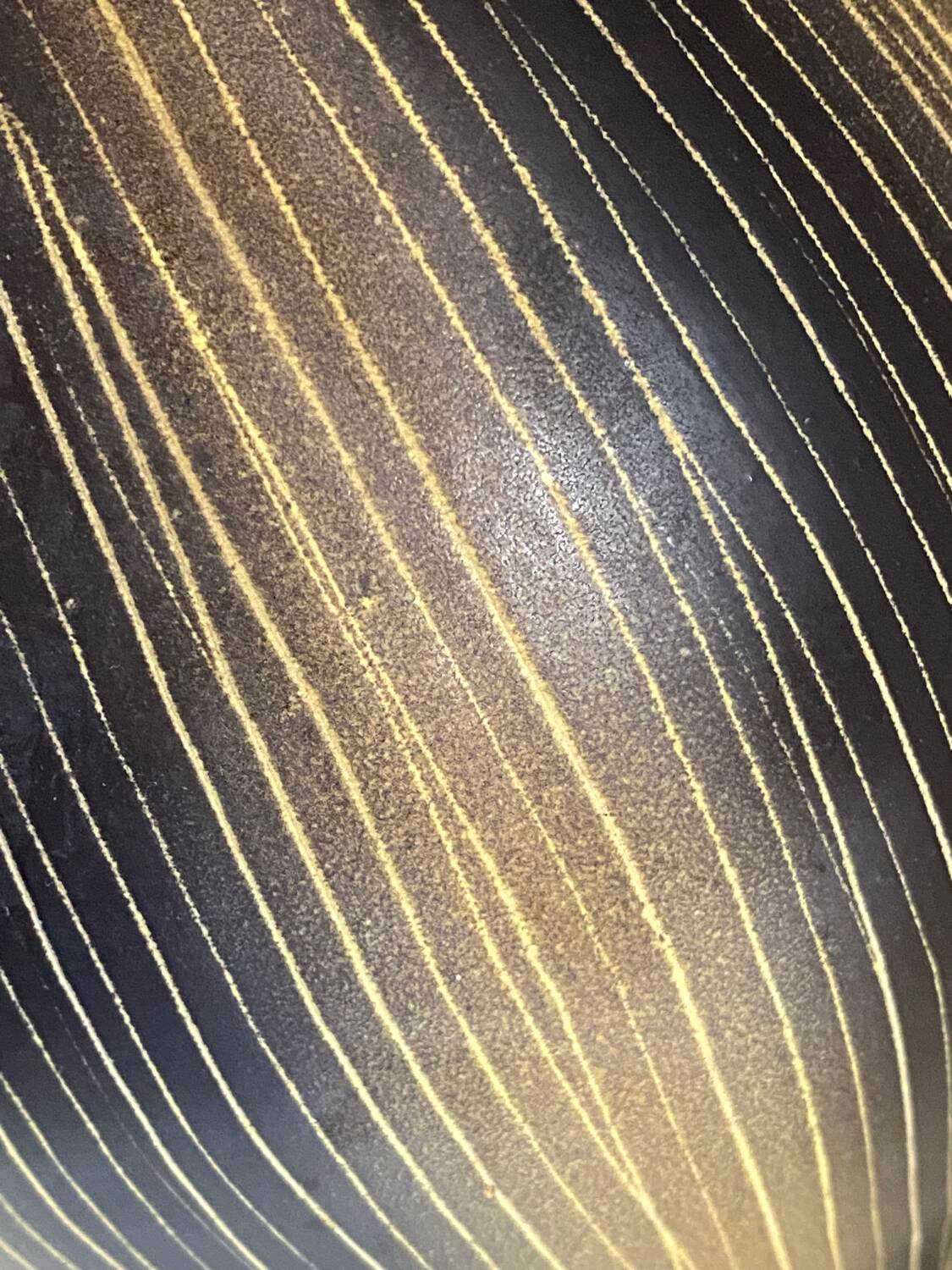 Saint Clément ceramic vase from the 50s, black and yellow