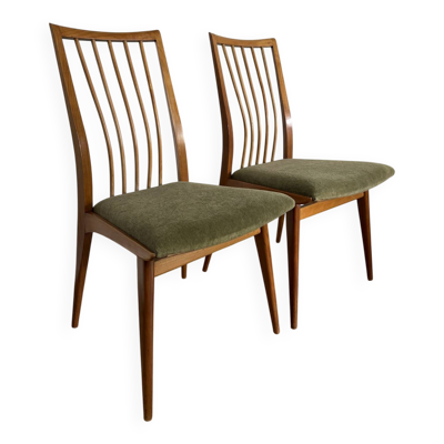 Paire de chaises scandinaves assise velours vert