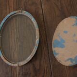 Oval box medallion gilding glass deco accumlulation