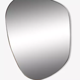 Organic irregular trapezoid mirror minimalist black brass 90x140cm