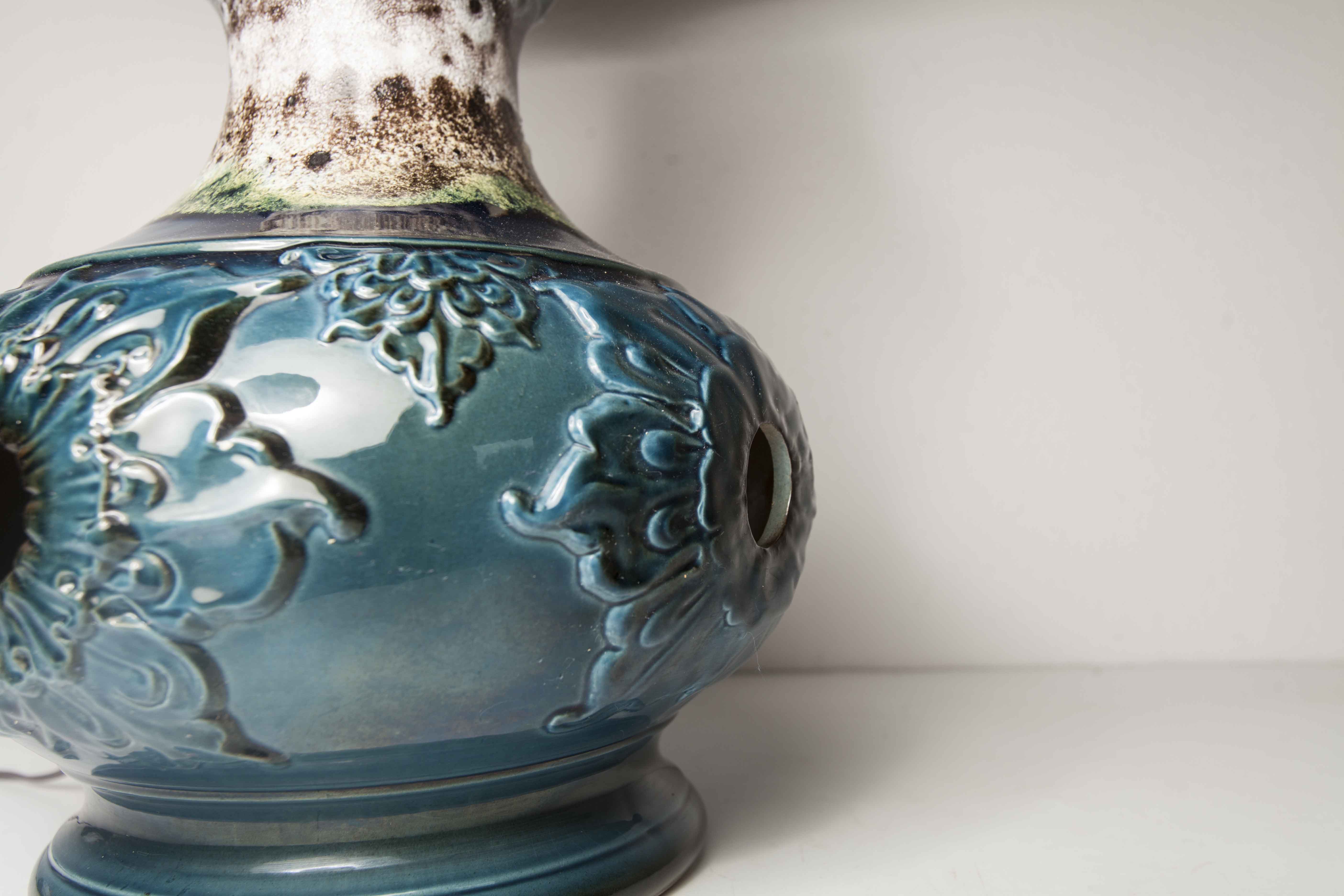 70's beige blue floor lamp