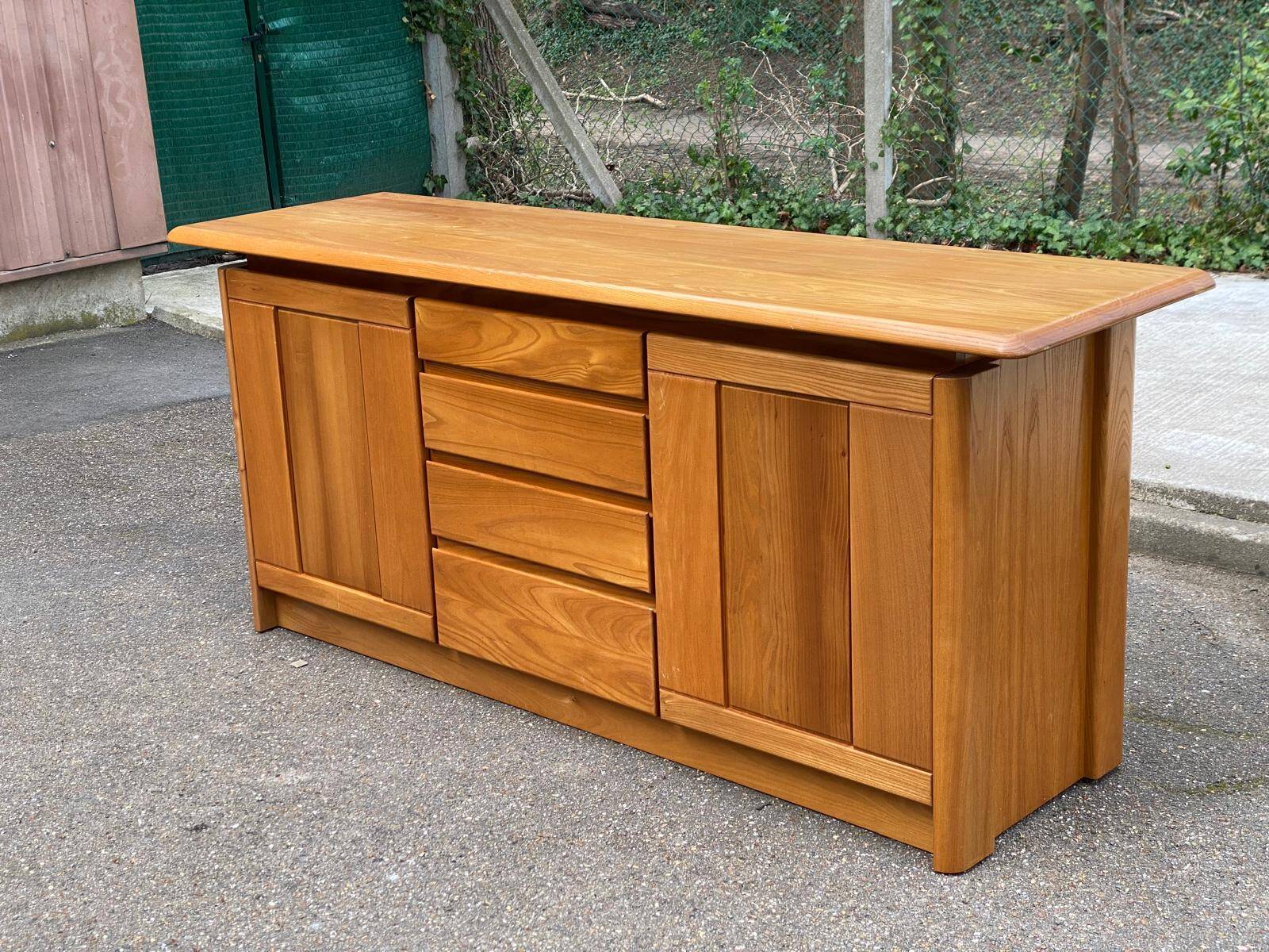Vintage Scandinavian oak sideboard from the 1980s.