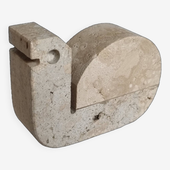 Travertine sculpture, bookend by Cerri Nestore, 1970s