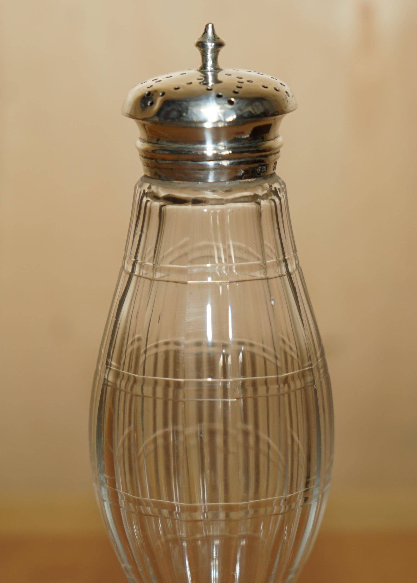 Cut glass sugar bowl and sterling silver by William Moulson 1844