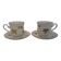 Two cups and saucers in fine porcelain, orchard model.