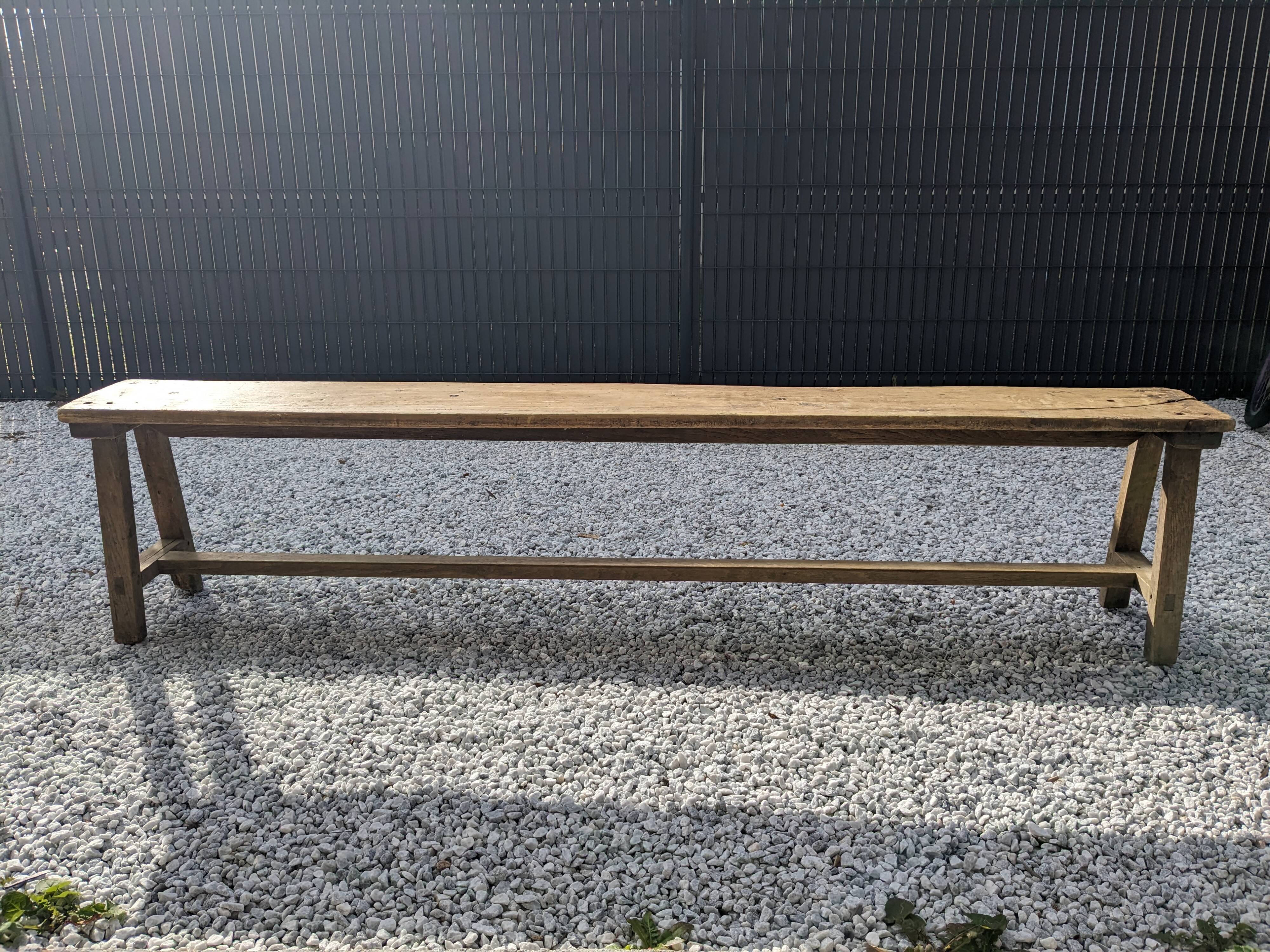 Banc de ferme en bois massif