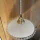 White opaline and gold metal pendant light