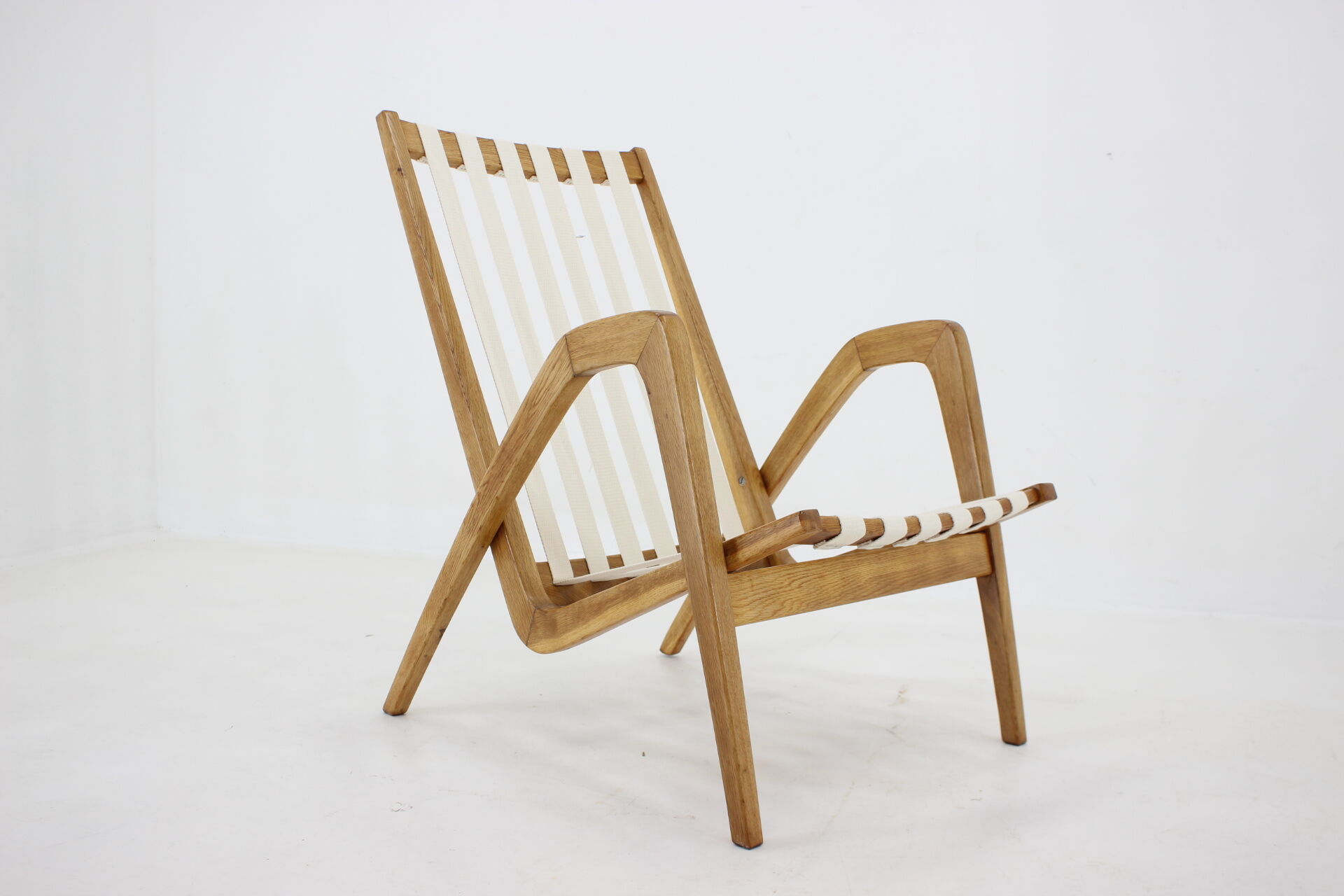 1970s Jan Vaněk Oak armchair, Czechoslovakia
