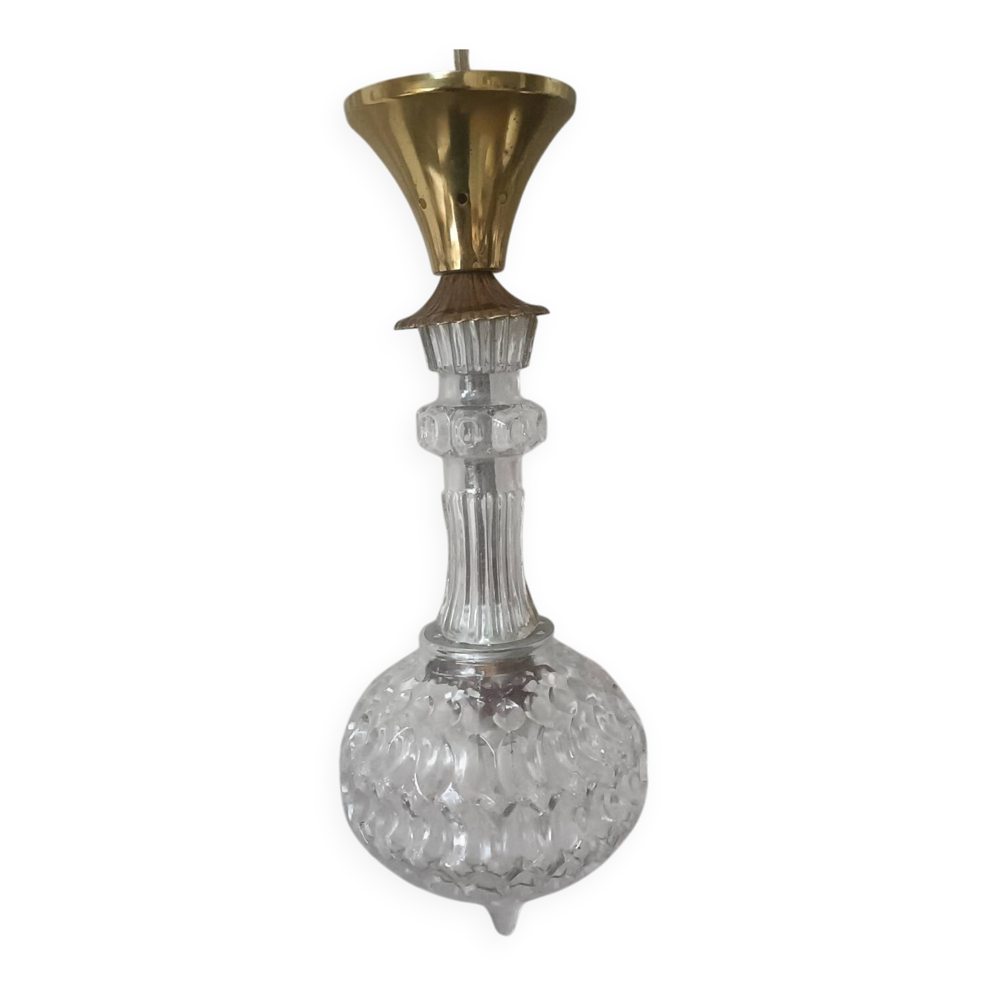 Suspension verre moulé et laiton