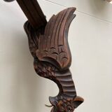 Pair of winged dragon sconces in carved wood