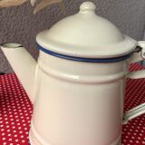 Vintage beige enamelled teapot