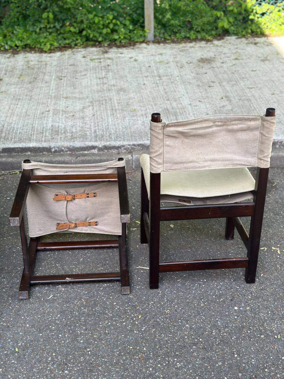 6 Scandinavian design safari dining chairs from the 1960s.