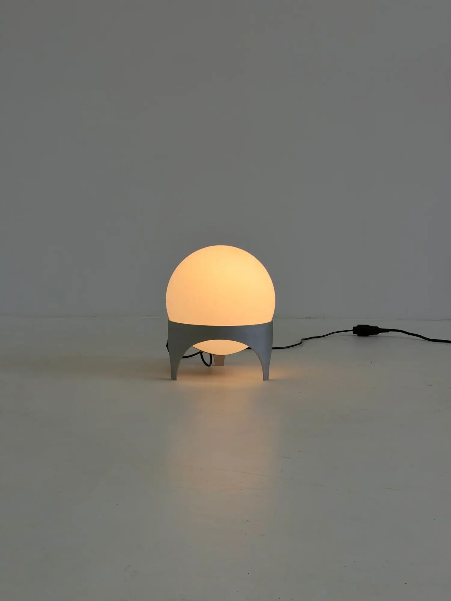 Vintage Space Age table lamp with glass globe and aluminium base