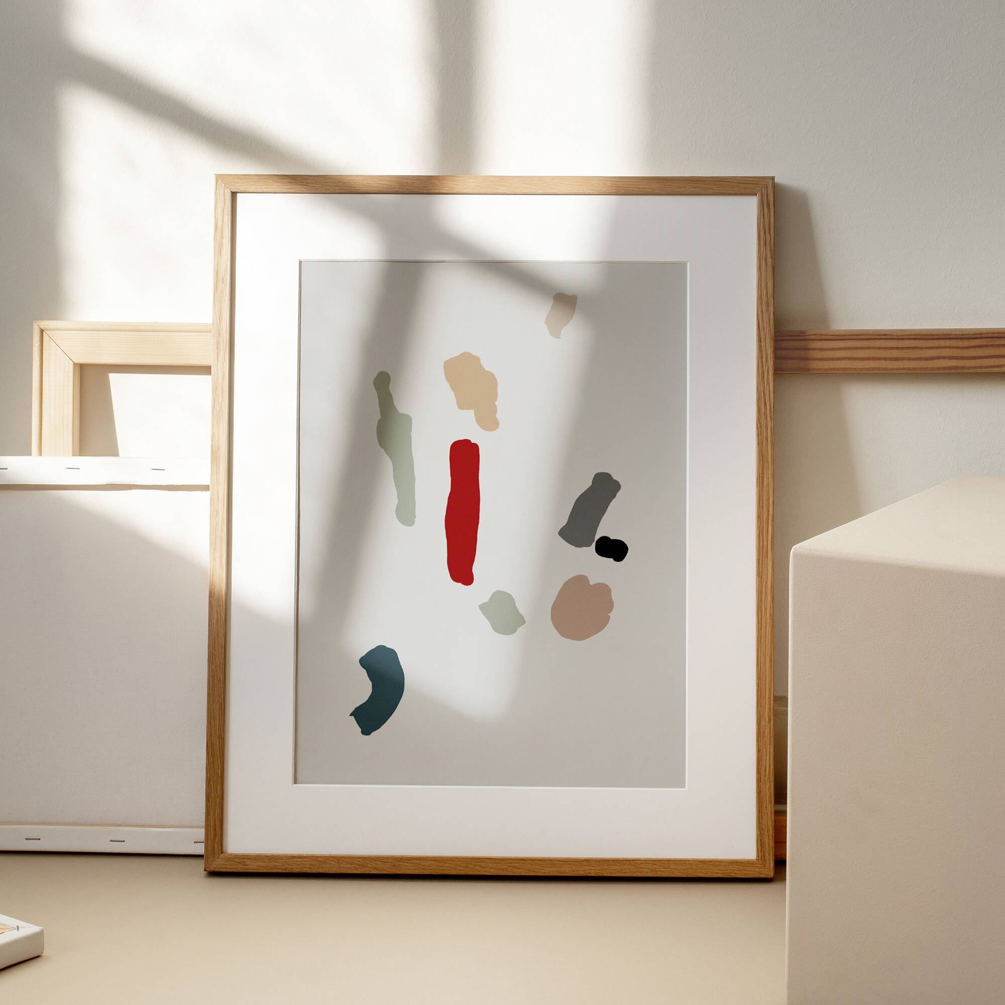 Abstract pebbles giclee print 50x70 cm