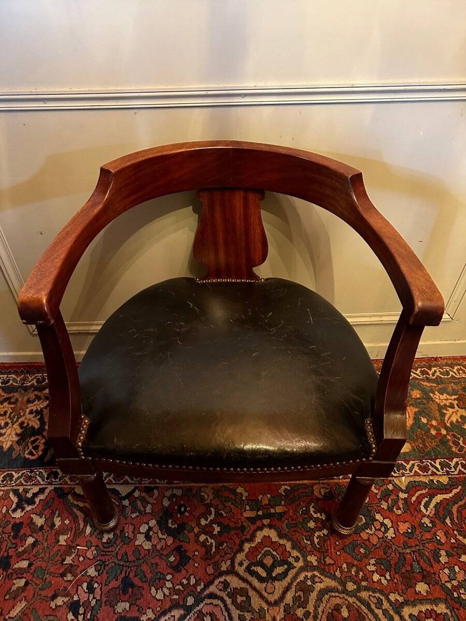 Fauteuil De Bureau, De Style Empire,en Acajou.