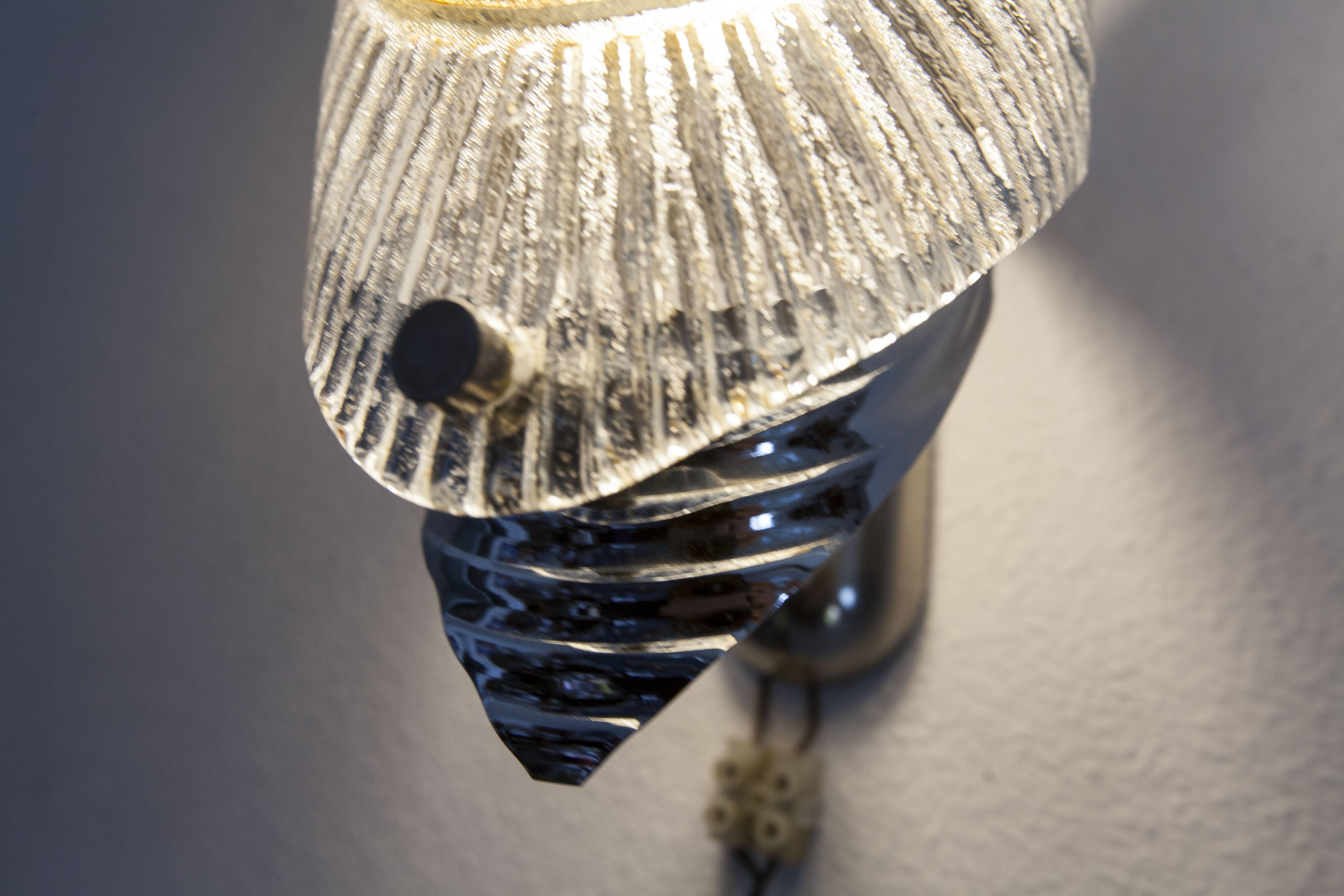 Rare Murano chrome sheet wall light 1960