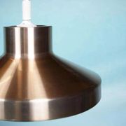 Vintage suspended lamp in aluminium from the 60s/70s, dining table lamp.