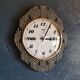 Vintage formica clock silent wall pendulum "Odo black gold"