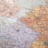 Carte ancienne Europe provenant d'une compagnie maritime suédoise avec cadre bois