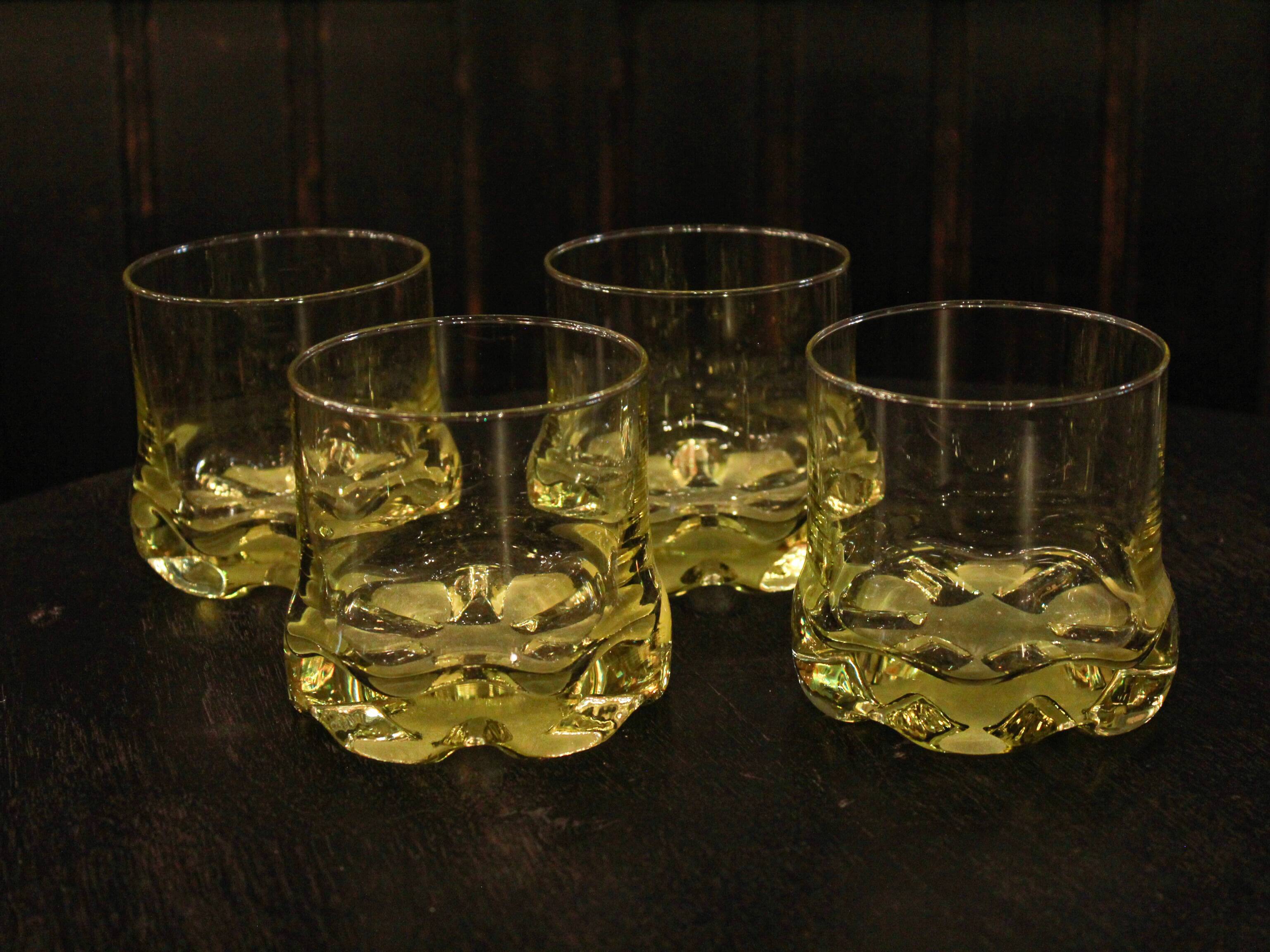 Amber crystal whisky glass from Murano