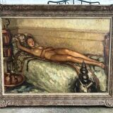 Fernand Majorel ( 1898-1965) Young asleep - oil on canvas orientalist