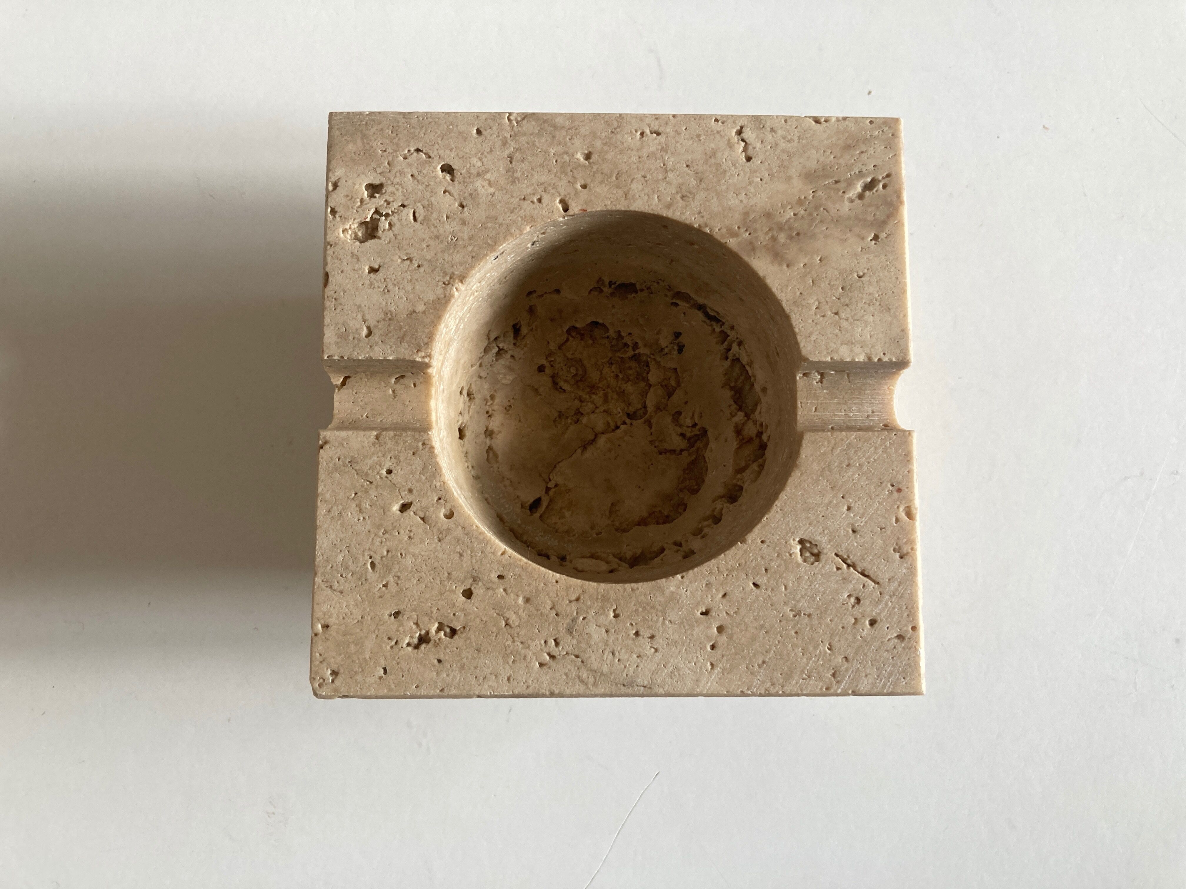 Travertine ashtray 1970 Italian work