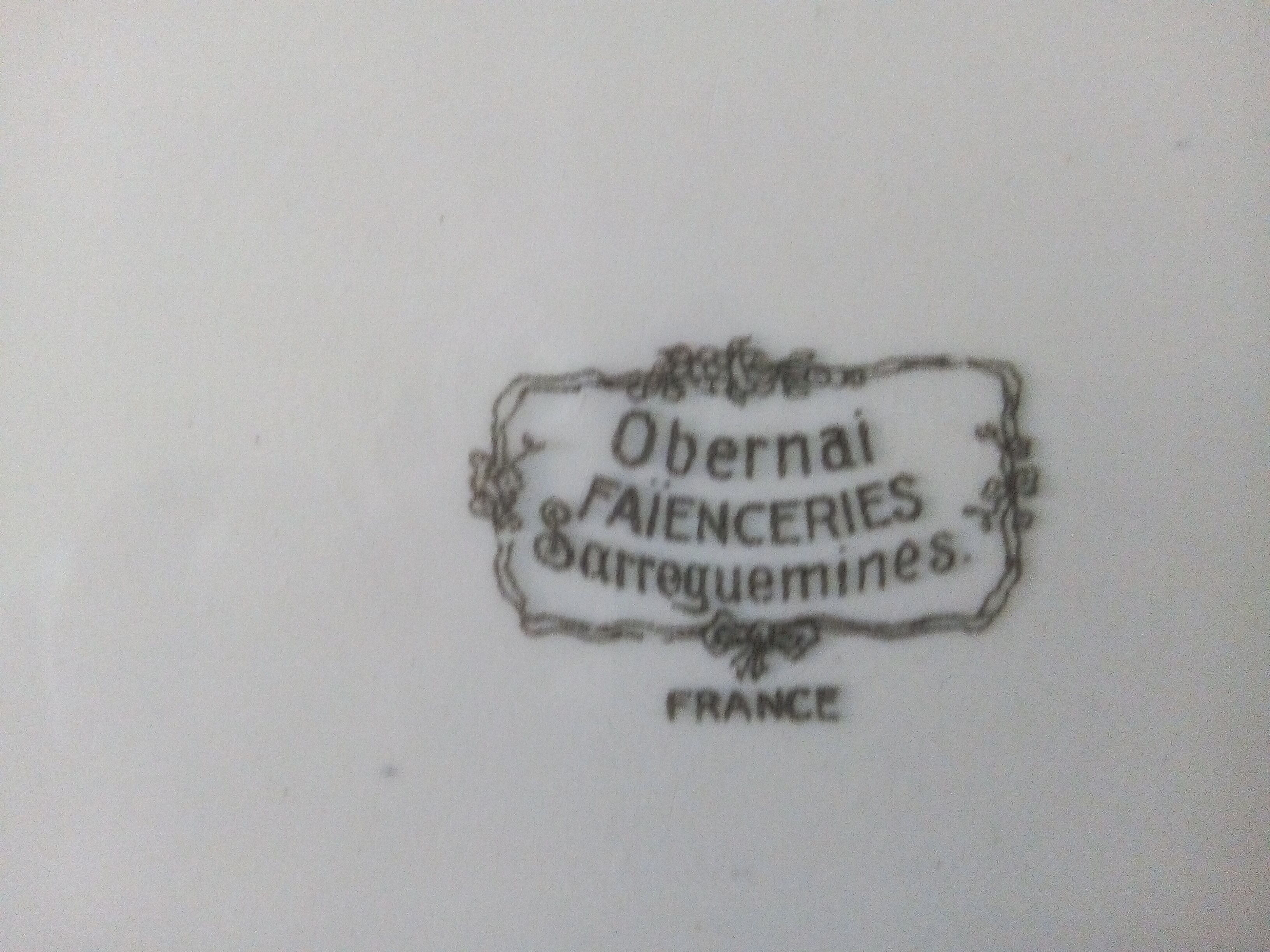 Pie dish faience from sarreguemines obernai