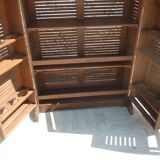 Foldable teak bar and two bar stools