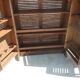 Foldable teak bar and two bar stools