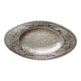 Art deco embossed pewter dish