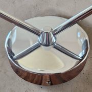 Double wall lamp in Scandinavian style - moulded glass and teak - 1960