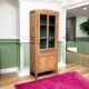 Parisian glass cabinet art deco raw wood