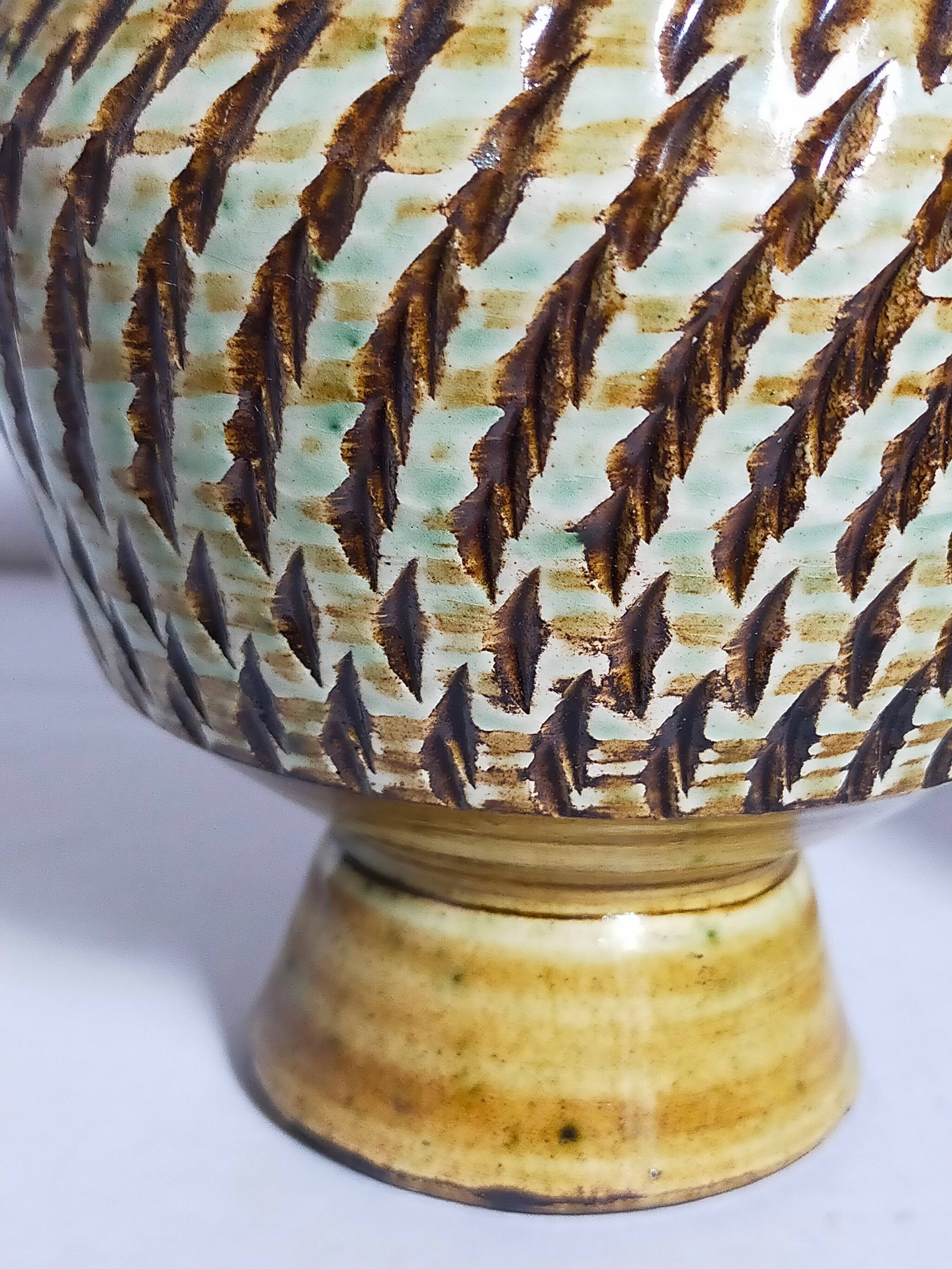 Duo of sacrificed ceramics Pottery by Pieter Groeneveldt 60s