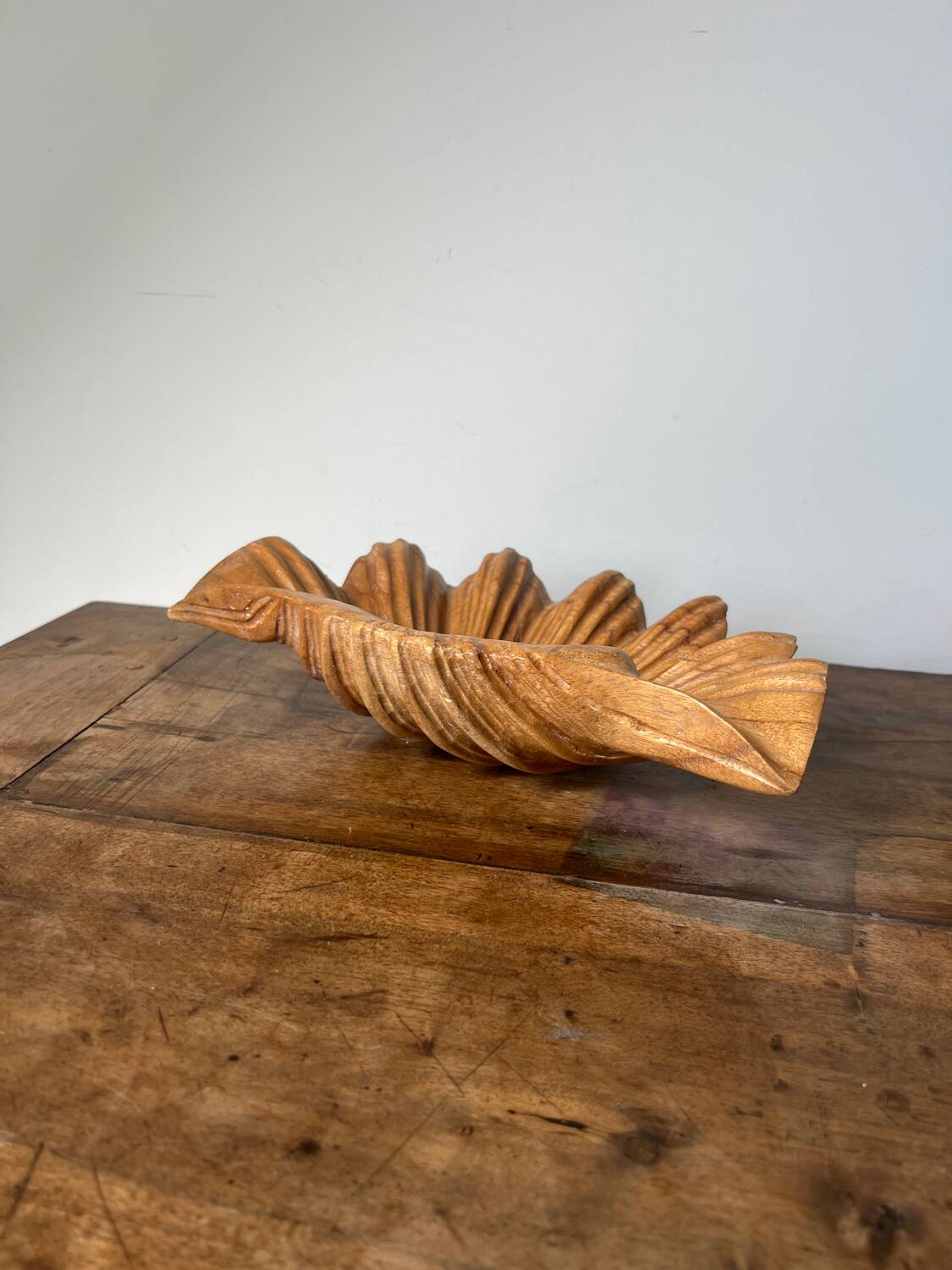 Wooden holy water font