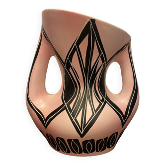 Vase Vallauris rose années 50